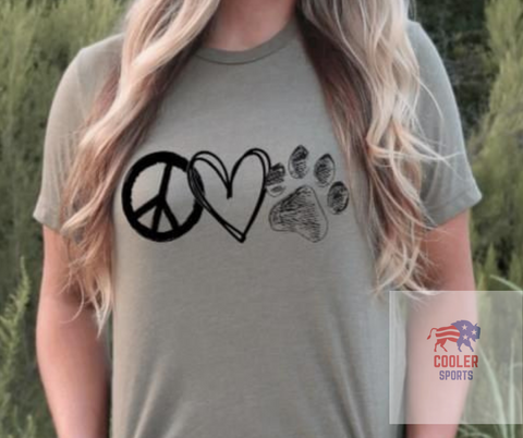 2023 Spring / Summer T-Shirt  "Peace Love Paws"